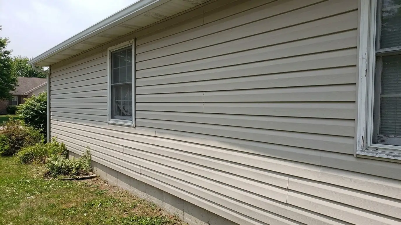 After: Hail-damaged walls renewed | Music City Siding After: a side wall with a smooth, undamaged new siding wall