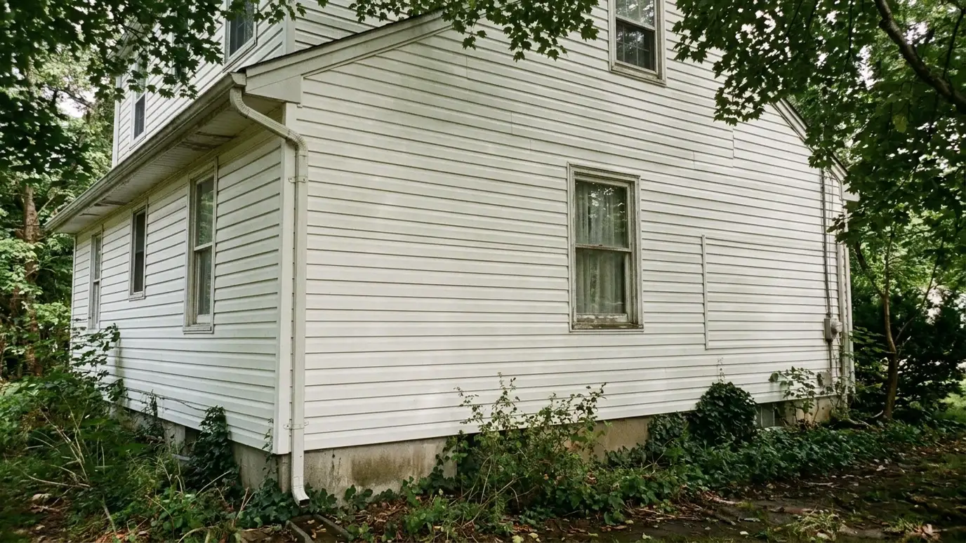 After: Green streaks washed away | Music City Siding After: a shaded wall with bright, clean siding